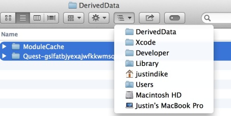 Cleaning out Derived Data from Xcode